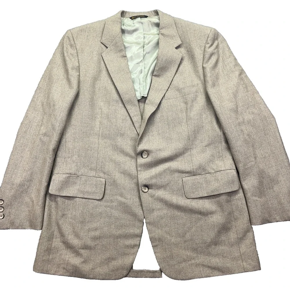 Vintage Bullock's Wool Blazer Union Made in the USA Men's Sz 42 Beige Brown Long